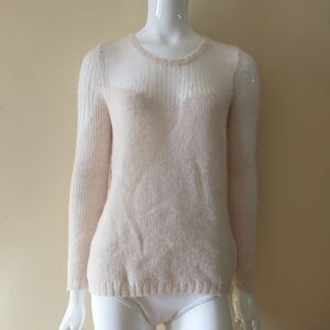Ulla Johnson Sweater Pullover Women S Cream Wool Alpaca Sheer Open Knit Luxury